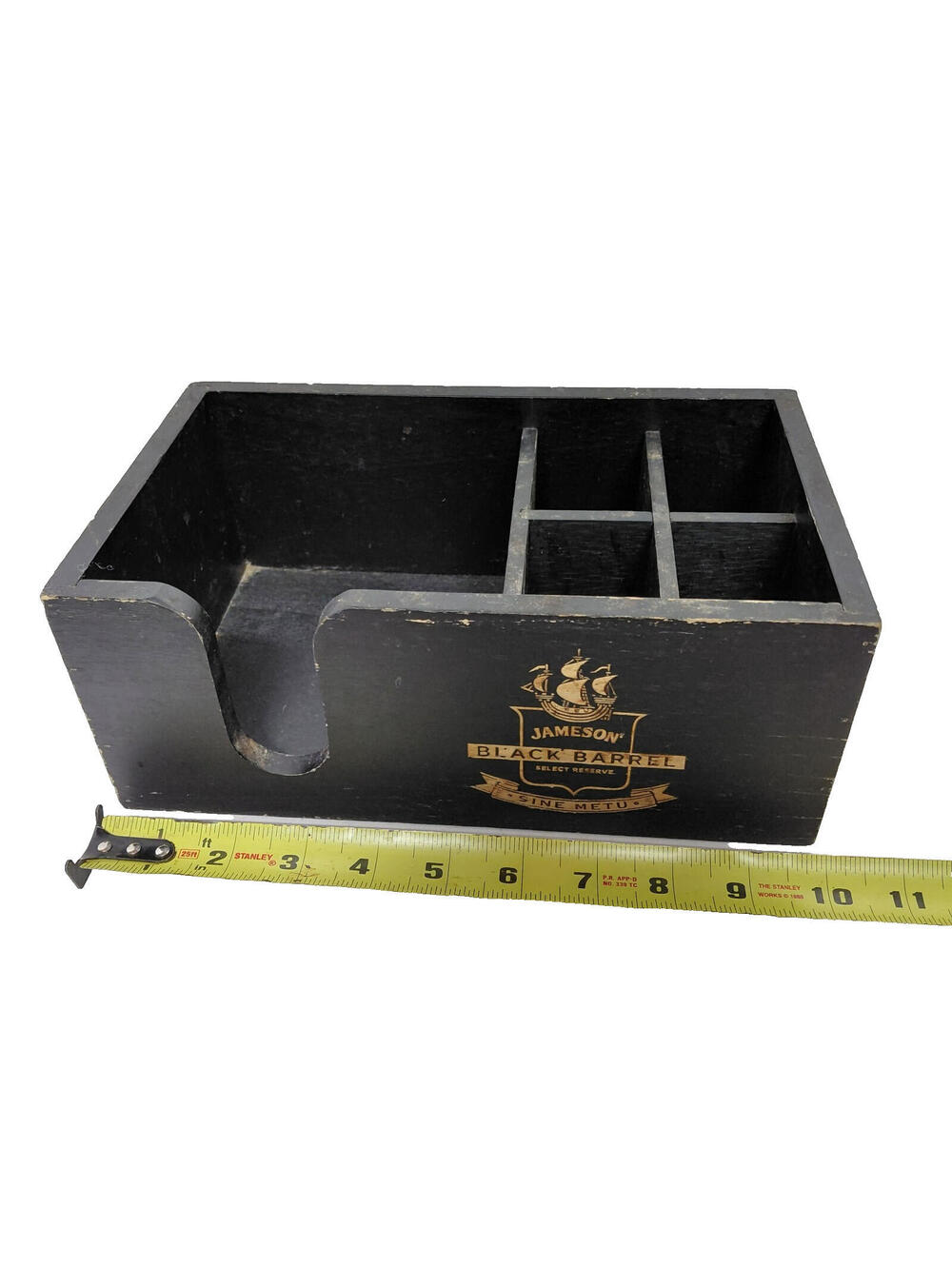 Jameson Irish Whiskey Bar Caddy Napkin Holder Organizer Wood Pub Display